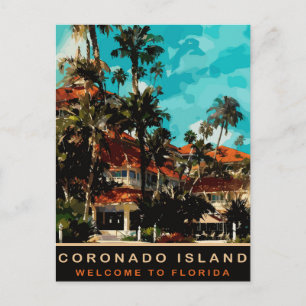 Carte Postale Île Coronado, Floride, Voyage Vintage