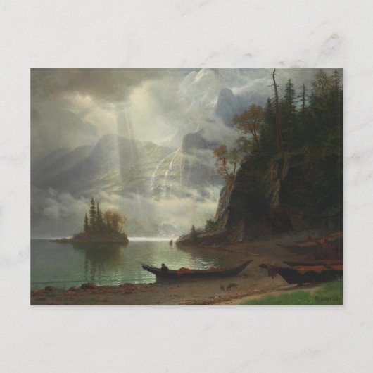 Carte Postale Île dans le lac (huile sur toile) (Devant)