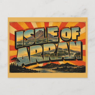 Carte Postale Île d'Arran Écosse Art de Voyage Rétro