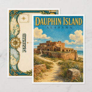 Carte Postale Île Dauphin Alabama Fort Gaines GeoSaga