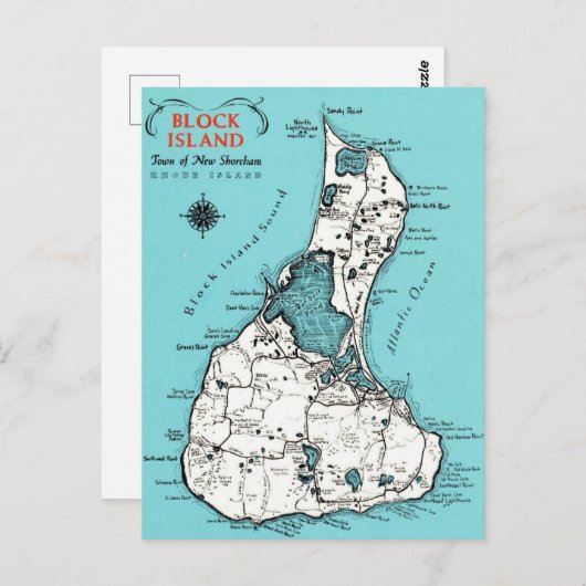 Carte Postale Île de Block vintage  (Devant / Derrière)