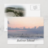 Carte Postale Île de Bolivar de plage de Galveston (Devant / Derrière)
