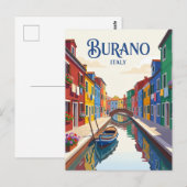 Carte Postale Île de Burano Italie (Devant / Derrière)