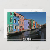 Carte Postale Île de Burano, Venise (Devant / Derrière)