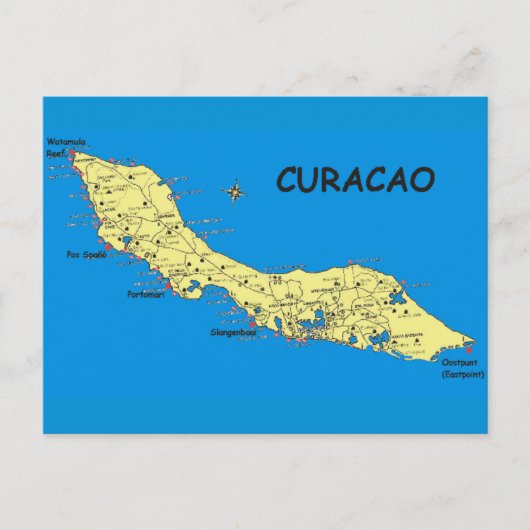 Carte postale île de Curacao au soleil (Devant)