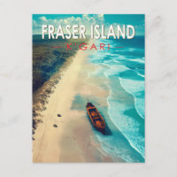 Île de Fraser K'gari Australie Voyage Art Vintage