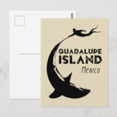 Carte Postale Île de Guadalupe Mexique | Plongée avec requins (Devant / Derrière)