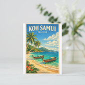 Carte Postale Île de Koh Samui, Thaïlande rétro (Debout devant)
