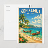Carte Postale Île de Koh Samui, Thaïlande rétro (Devant / Derrière)