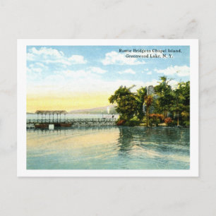 Carte Postale Île de la Chapelle, lac Greenwood, NY 1916 Vintage