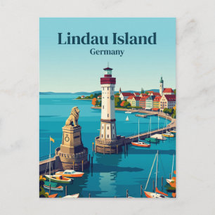 Carte Postale Île de Lindau Allemagne