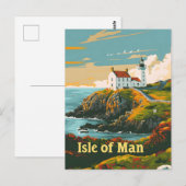 Carte Postale Île de Man Art vintage (Devant / Derrière)