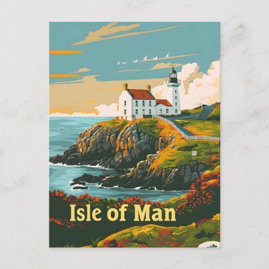 Carte Postale Île de Man Art vintage (Devant)