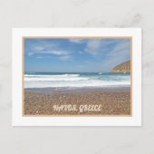 CARTE POSTALE ÎLE DE NAXOS, GRÈCE /VAGUES ROLL IN /PEBBLE BEACH (Devant)