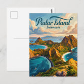 Carte Postale Île de Padar Indonésie (Devant / Derrière)