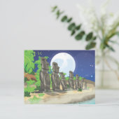 Carte Postale Île de Pâques Moai (Debout devant)