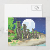 Carte Postale Île de Pâques Moai (Devant / Derrière)