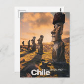 Carte Postale Île de Pâques - Voyage Rétro (Devant / Derrière)