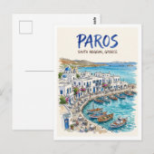 Carte Postale Île de Paros Grèce (Devant / Derrière)