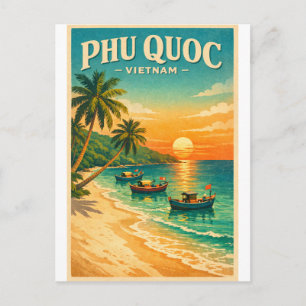 Carte Postale Île de Phu Quoc, Vietnam rétro voyage