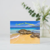 Carte Postale Île de plage sablonneuse tropicale Philippines (Debout devant)