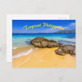 Carte Postale Île de plage sablonneuse tropicale Philippines (Devant / Derrière)