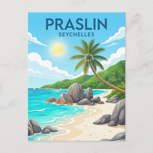 Carte Postale Île de Praslin, Anse Volbert, Praslin (Devant)