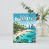 Carte Postale Île de Rawa Malaisie (Debout devant)