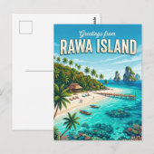 Carte Postale Île de Rawa Malaisie (Devant / Derrière)