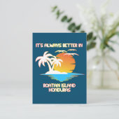 Carte Postale Île de Roatan Caraïbes Plage tropicale Honduras (Debout devant)