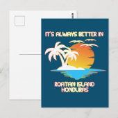 Carte Postale Île de Roatan Caraïbes Plage tropicale Honduras (Devant / Derrière)