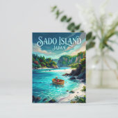 Carte Postale Île de Sado Japon (Debout devant)