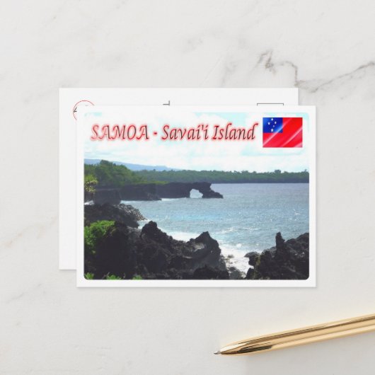 Carte Postale Île de Savai'i - Littoral - Samoa - (Devant/Arrière en situation)
