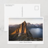 Carte Postale Île de Senja Norvège (Devant / Derrière)