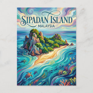Carte Postale Île de Sipadan Malaisie
