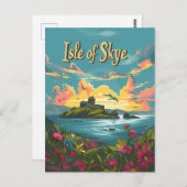 Carte Postale Île de Skye Art vintage (Devant / Derrière)