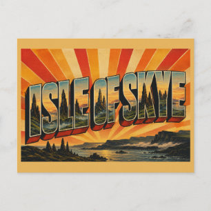 Carte Postale Île de Skye Écosse Art de Voyage Rétro