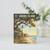 Carte Postale Île de St. Simons USA (Debout devant)