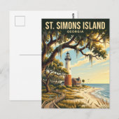 Carte Postale Île de St. Simons USA (Devant / Derrière)