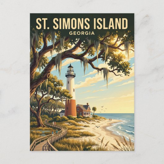 Carte Postale Île de St. Simons USA (Devant)