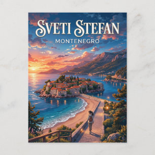 Carte Postale Île de Sveti Stefan Monténégro