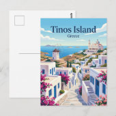 Carte Postale Île de Tinos Grèce (Devant / Derrière)