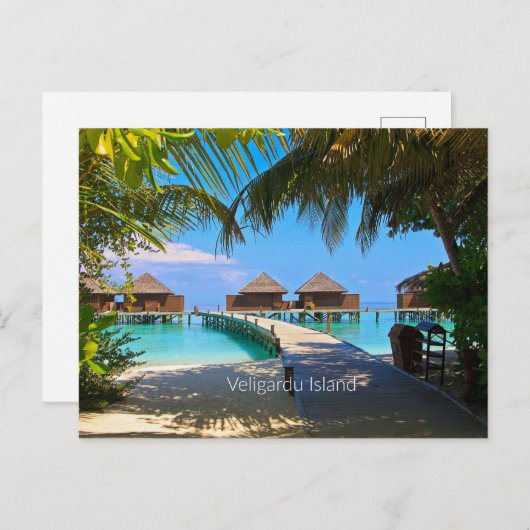 Carte Postale Île de Veligardu, Maldives (Devant / Derrière)