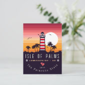 Carte Postale Ile des Palms phare SC Retro Sunset Souvenirs (Debout devant)