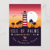 Carte Postale Ile des Palms phare SC Retro Sunset Souvenirs (Devant)