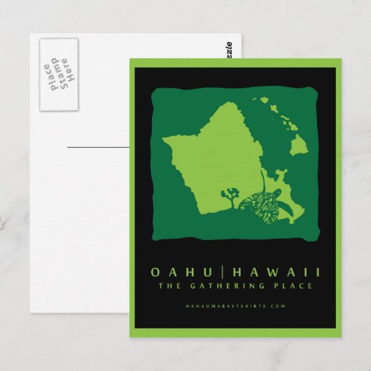 Carte Postale Île d'Oahu (Devant / Derrière)