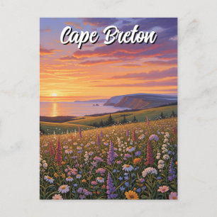 Carte Postale Île du Cap-Breton Canada Coucher de soleil Fleur s