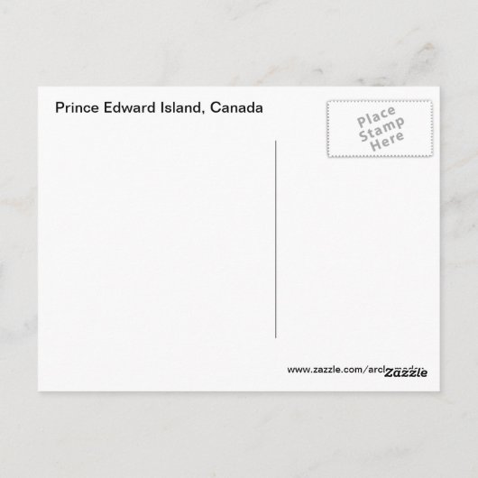 Carte Postale Île-du-Prince-Édouard, Canada (Dos)