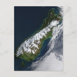 Carte Postale Île du Sud, Nouvelle-Zélande, Image Satellite