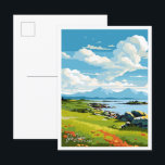 Carte Postale Ile Jura Ecosse Voyage illustration Vintage<br><div class="desc">Illustration du lieu de voyage vintage Isle Jura Scotland</div>